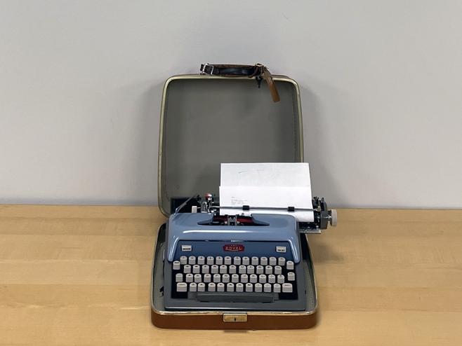 typewriter on a table